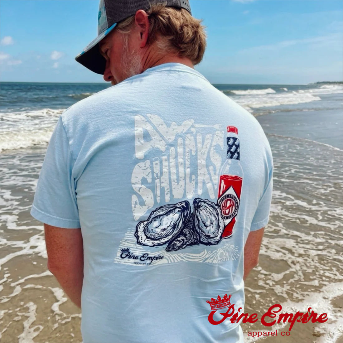 Pine Empire Aw, Shucks Tee-Hydrangea