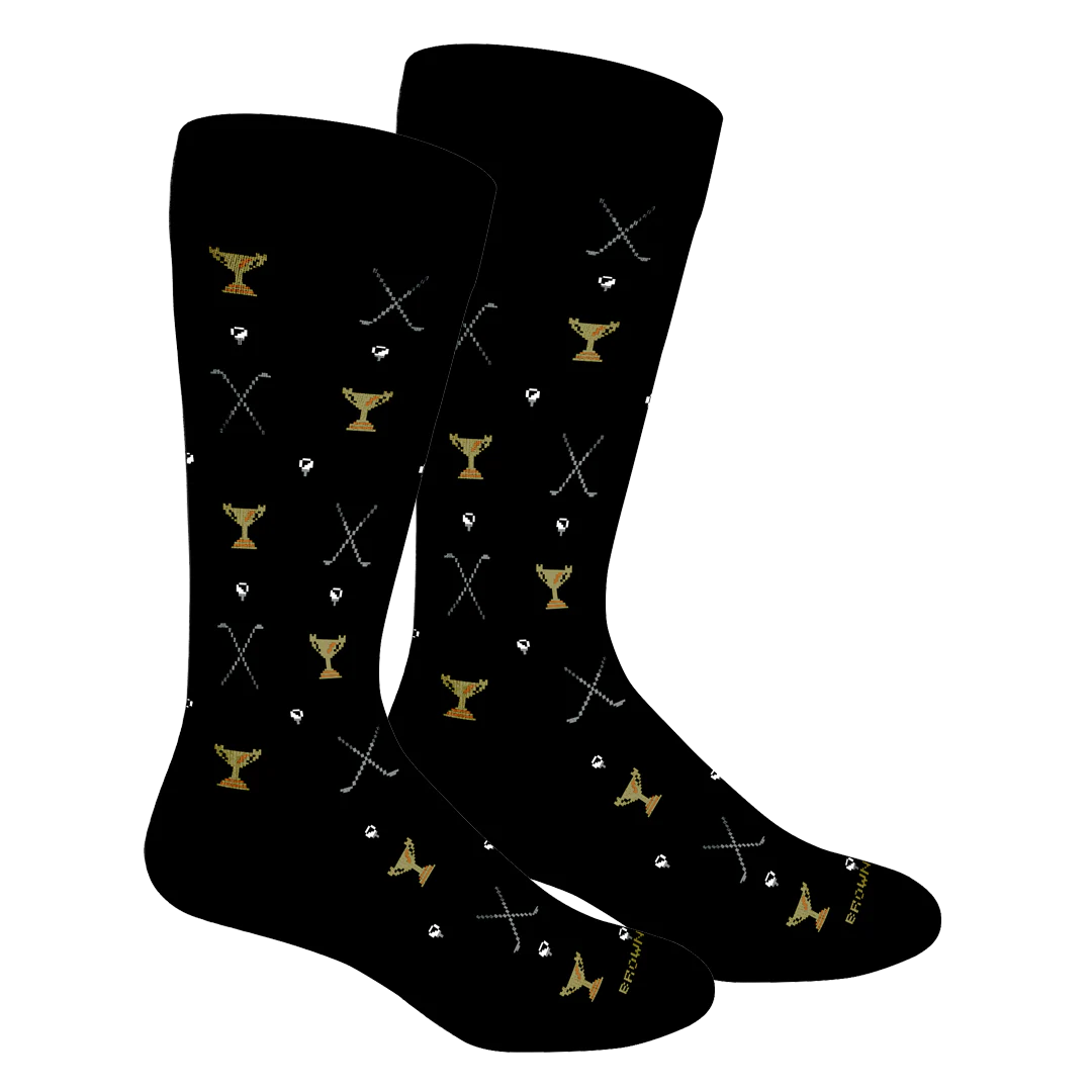 Brown Dog Trophy Sock - Black