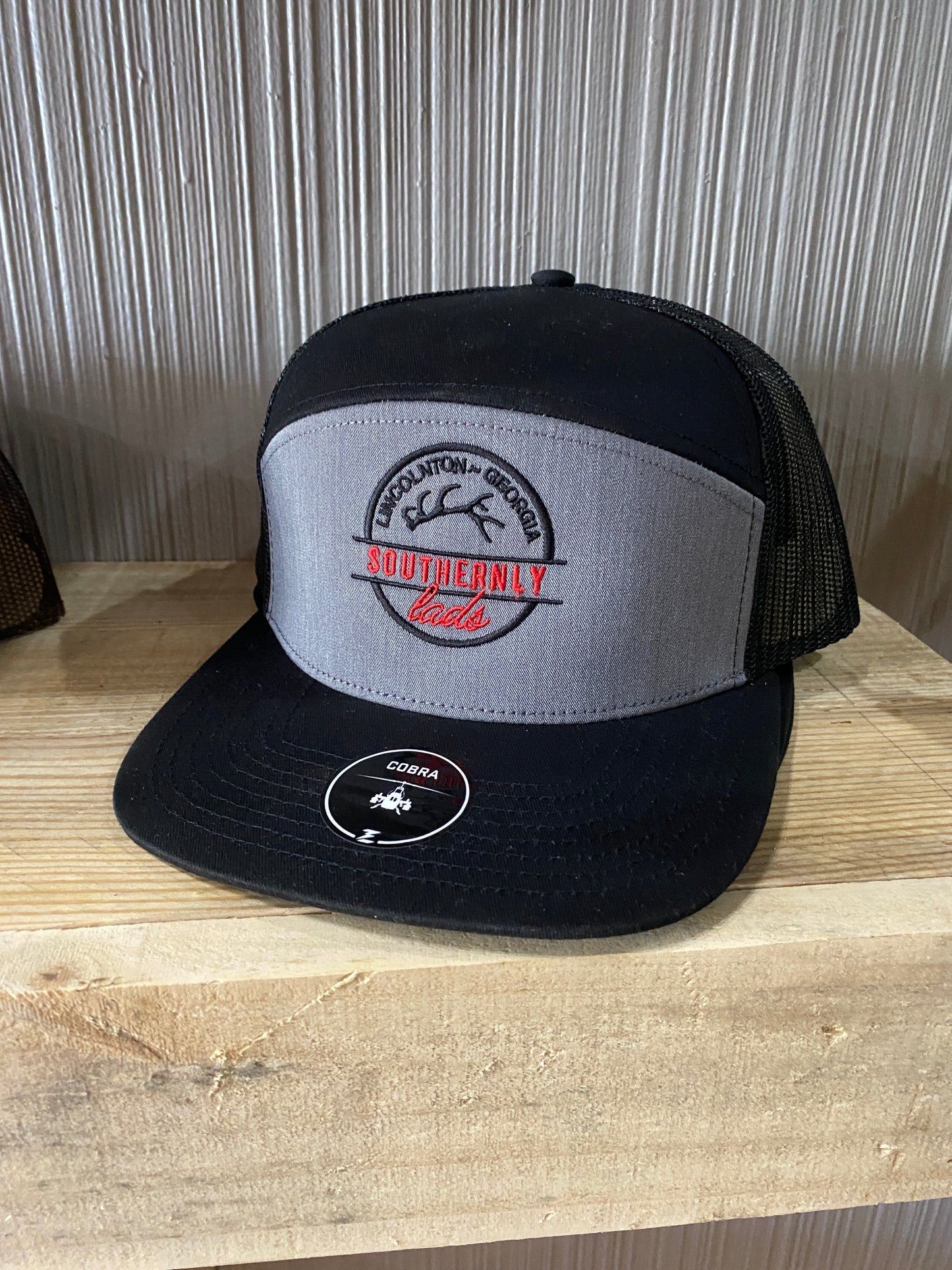 7 Panel Southernly Lads Hat- Charcoal and Black