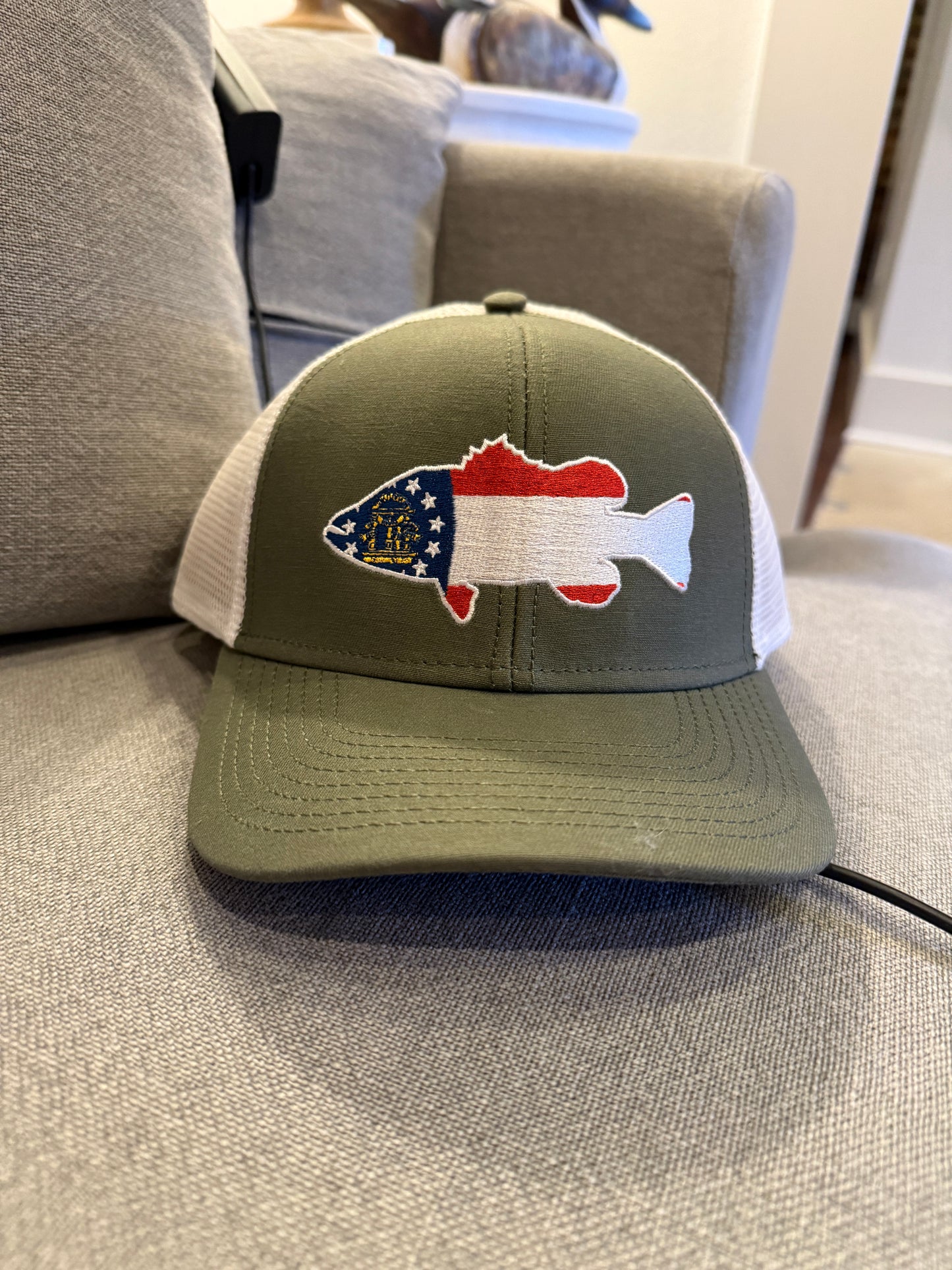 Georgia Flag Fish Hat- Gray