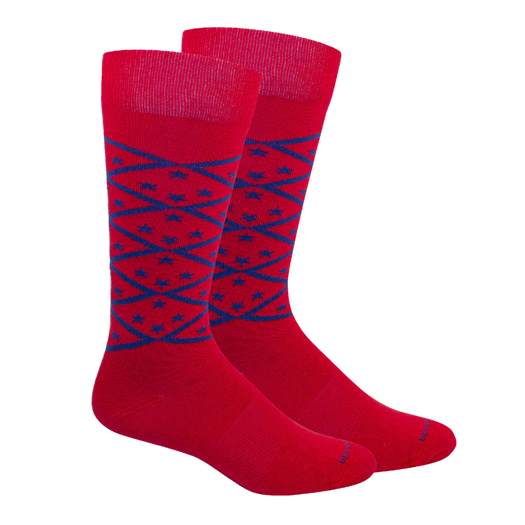 Arkansas Argyle Socks- Red and Royal Blue