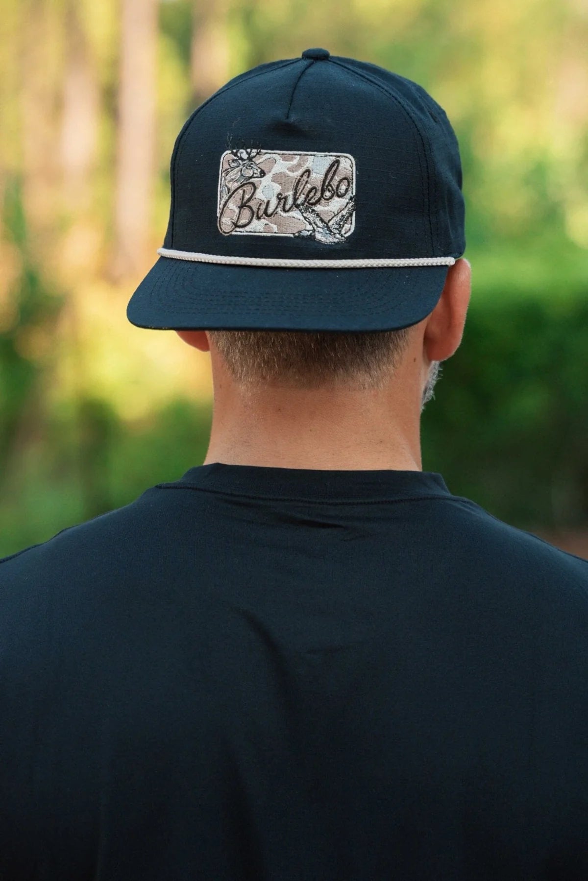 Camo Patch Rope Hat- Black