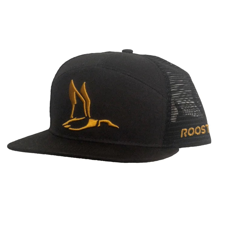 Roost Solid Duck Puff Hat- Black