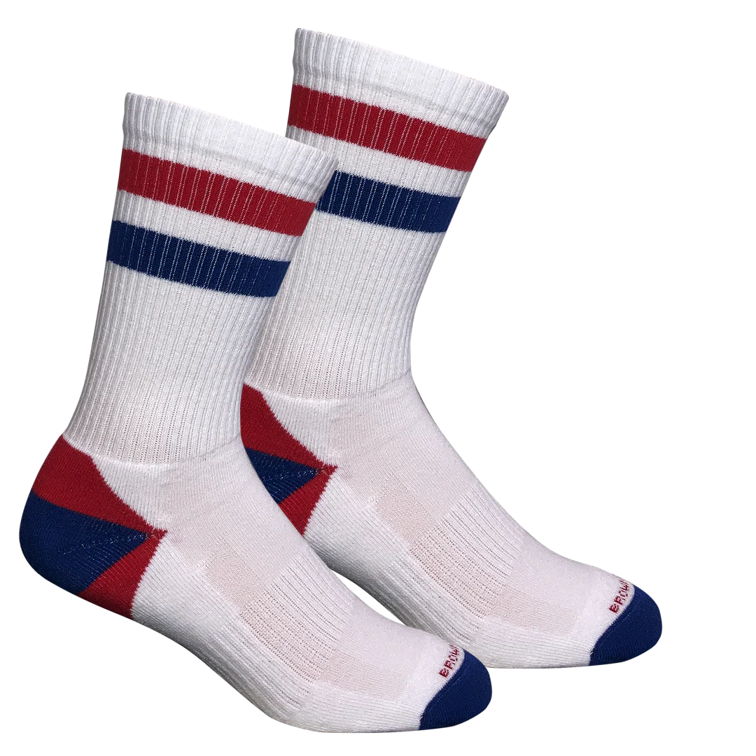 Double Up Short Ribbed Socks- Red and Blue