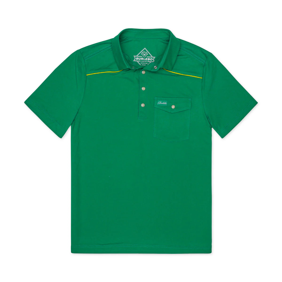 Green Performance Pearl Snap Polo