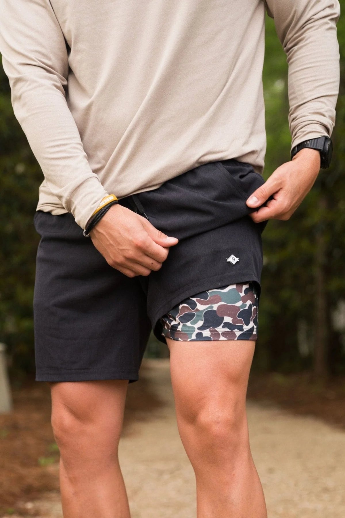 Athletic Shorts Heather Black- Camo Liner