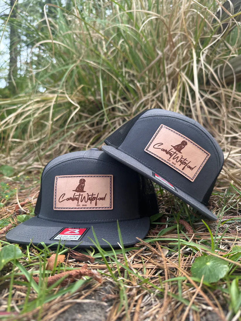 7 Panel Lab Patch Hat- Charcoal