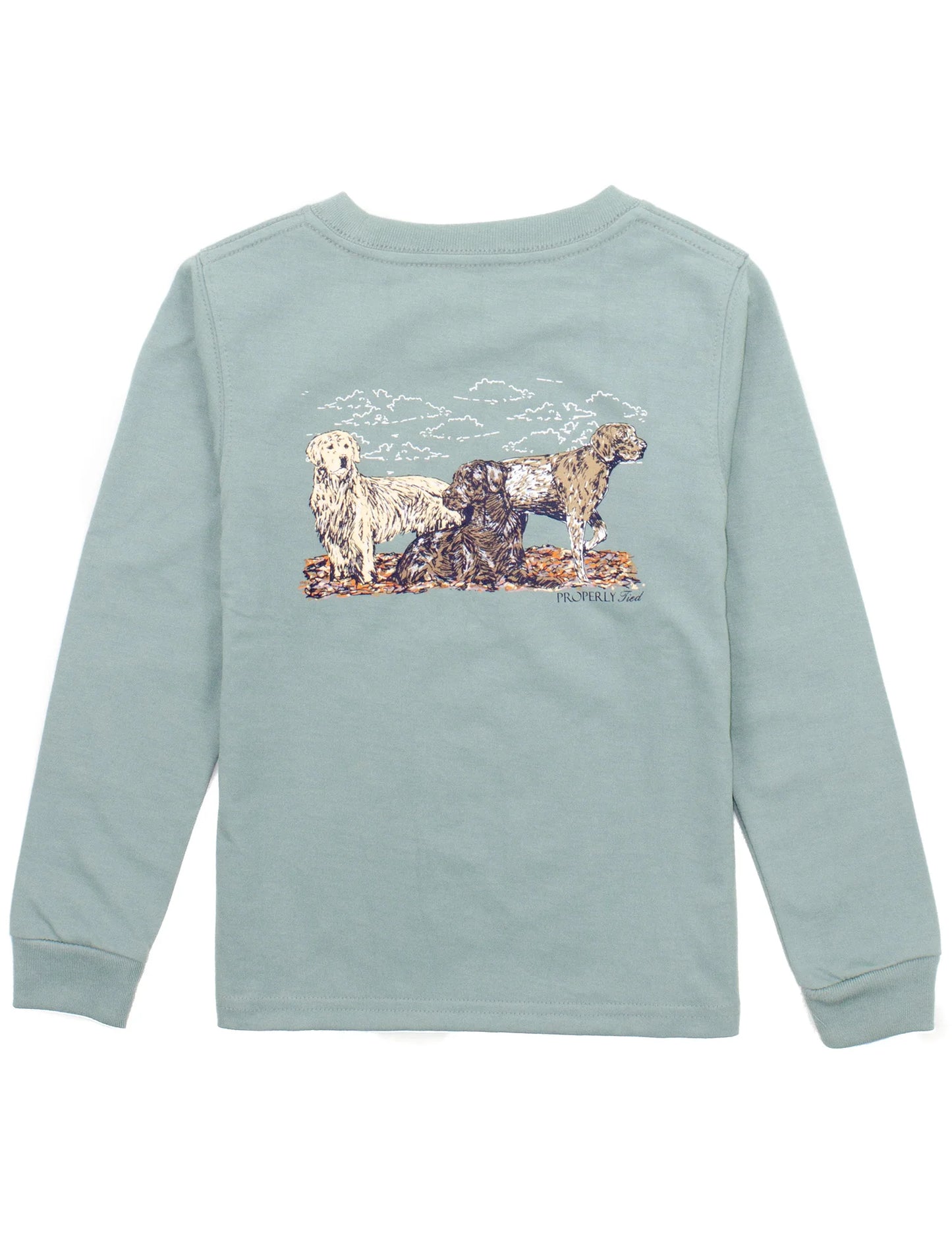 Properly Tied Boys Hunting Dogs LS Fog