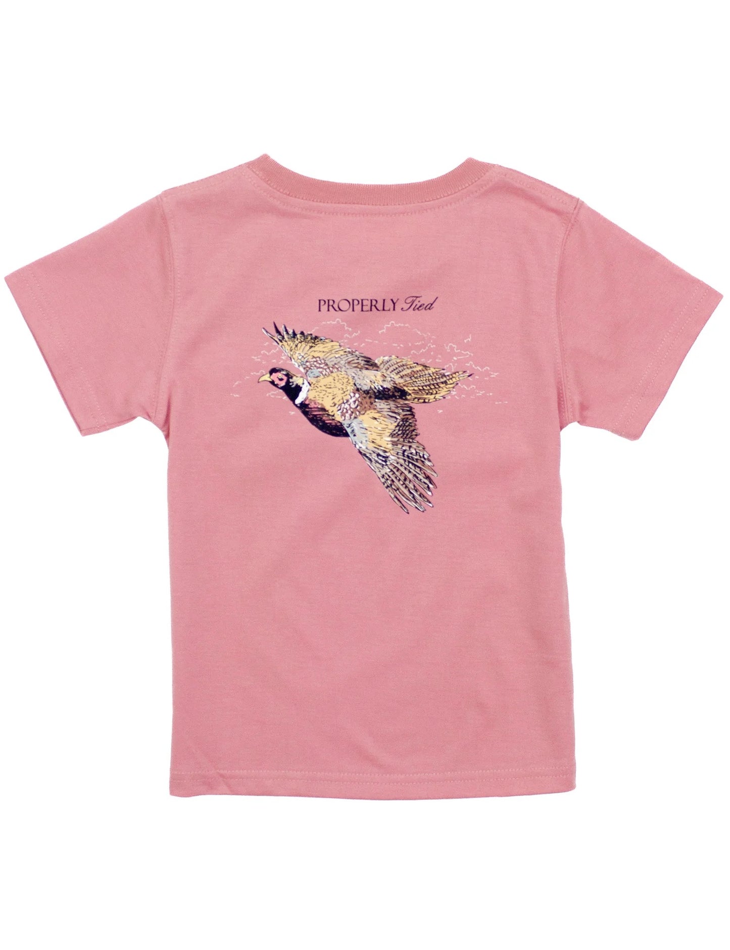 Boys Pheasant Hunt Short Sleeve Salmon Tea