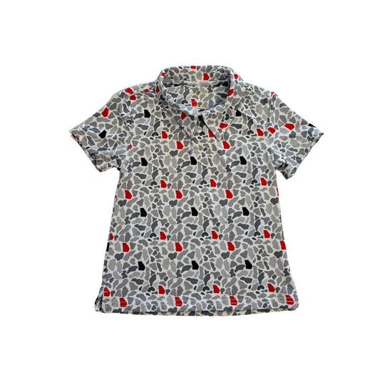 Youth Georgia Red/Blk Camo Polo