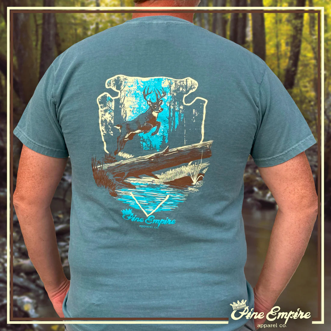 Leaping Buck Tee - Ice Blue (A Wild Leap)