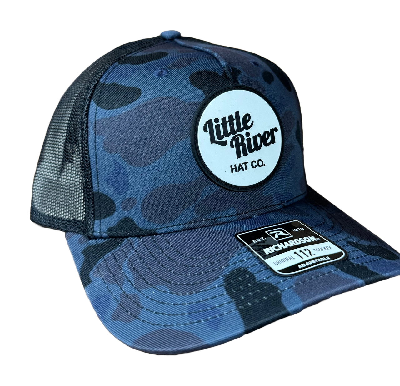 Circle Patch Hat- Blue Camo