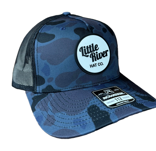 Circle Patch Hat- Blue Camo