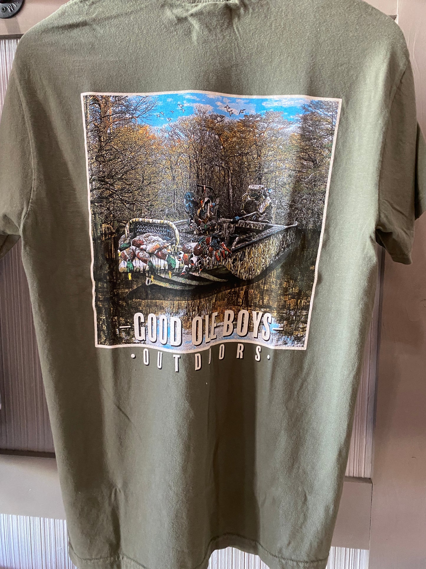 Jon Boat Ducks Tee- Green