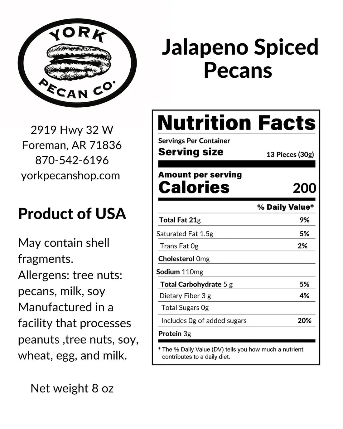 York Jalapeno Spiced Pecans
