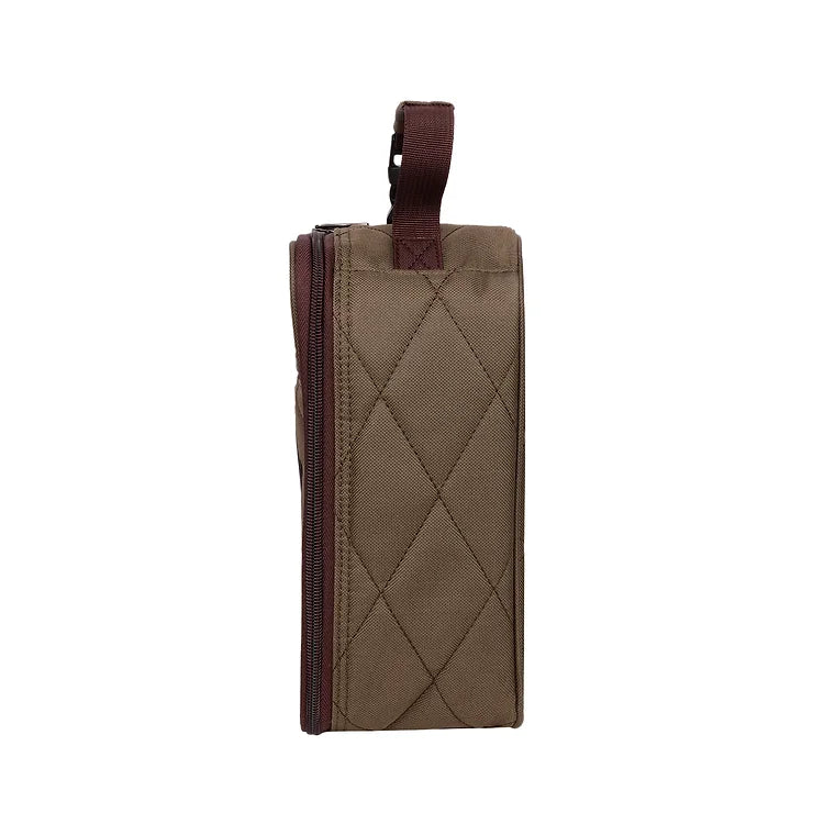 Brown Quilted Lunch Box