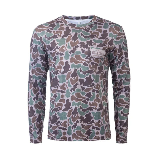 Youth Dri-Fit Pocketed Long Sleeve Tee- Camo