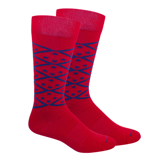 Arkansas Argyle Socks- Red and Royal Blue