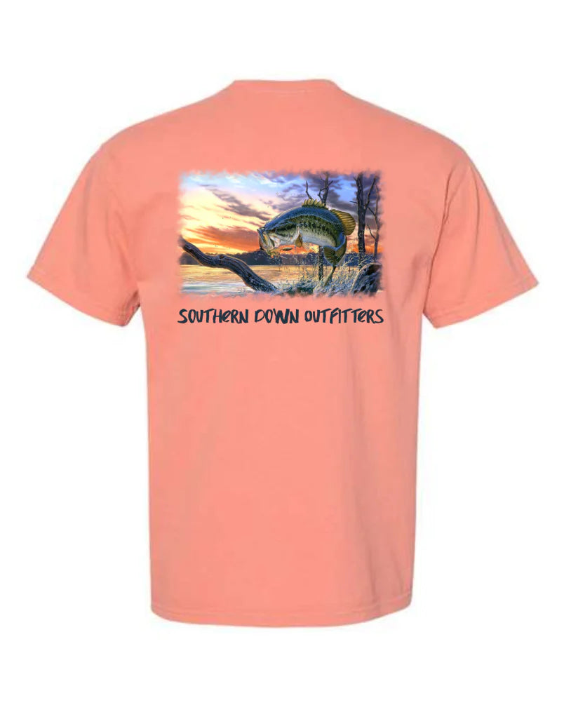 Bass Jumping Tee- Salmon