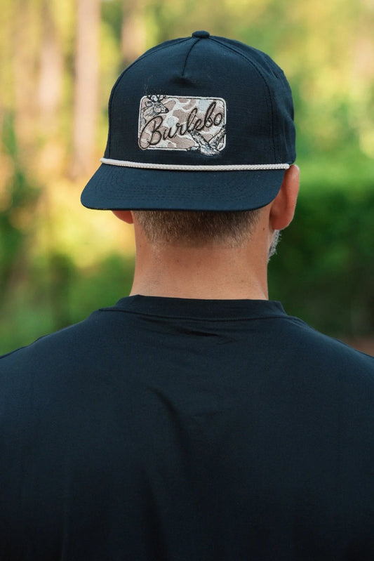 Camo Patch Rope Hat- Black