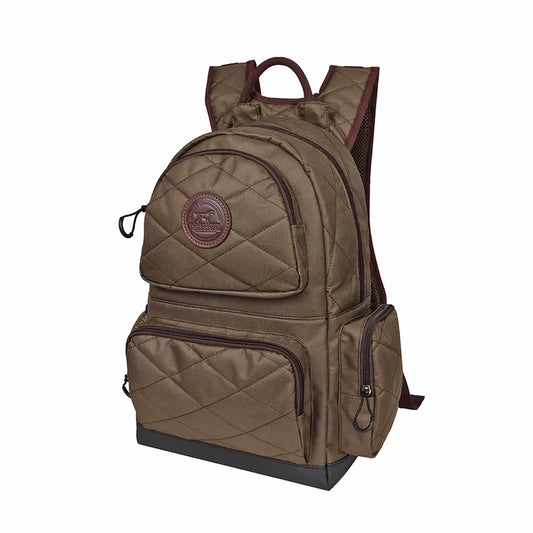 Brown Quilted Bookbag with Leather Patch