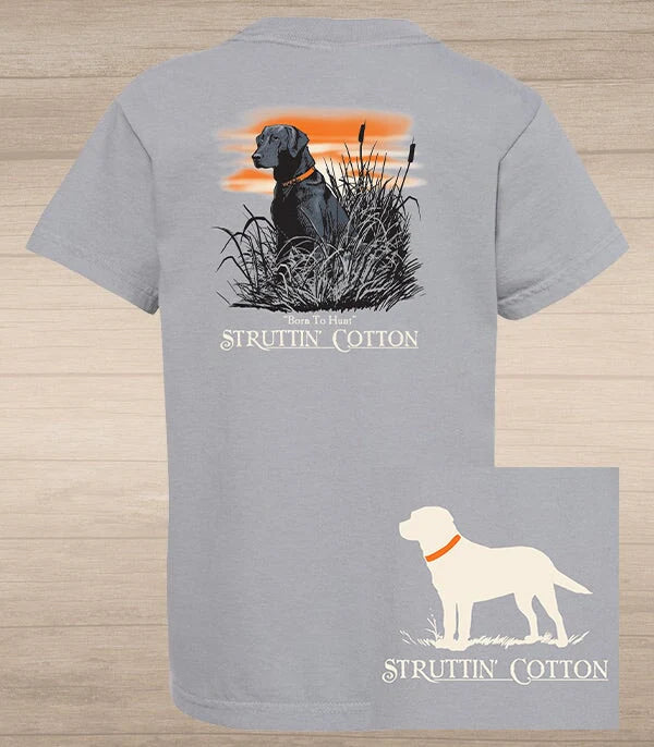 Youth Born to Hunt Tee- Granite