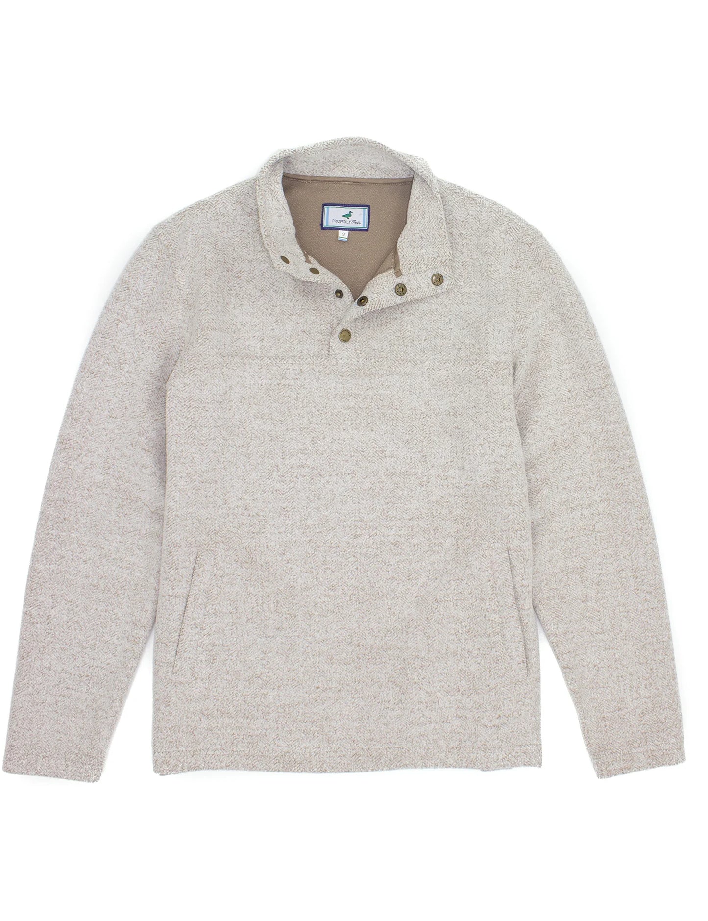 Upland Pullover- Cream/Gray