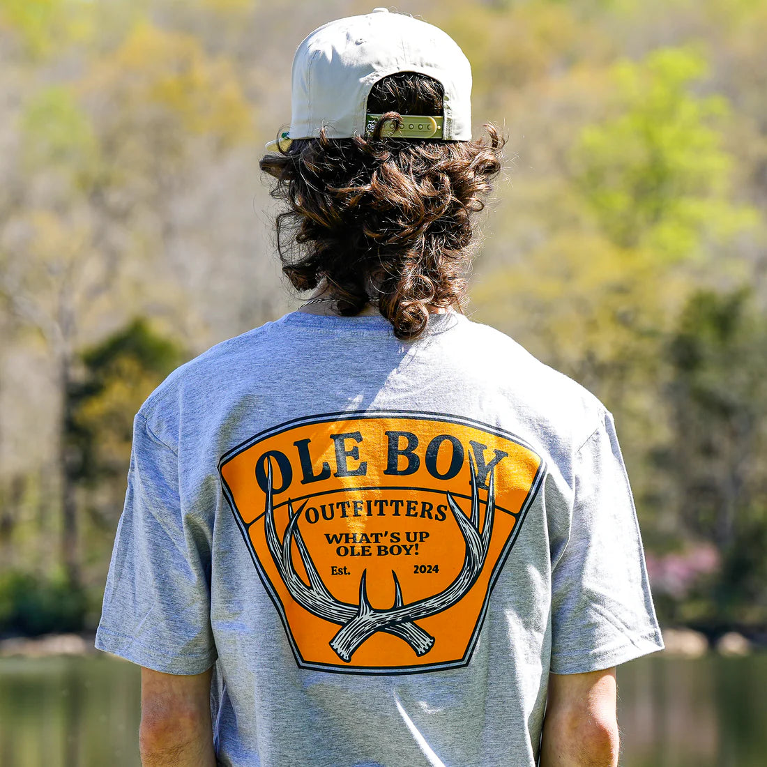 Deer Antler Tee- Grey