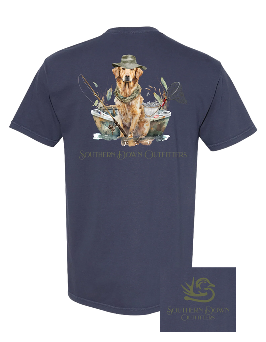 Dog In Boat Tee- Navy