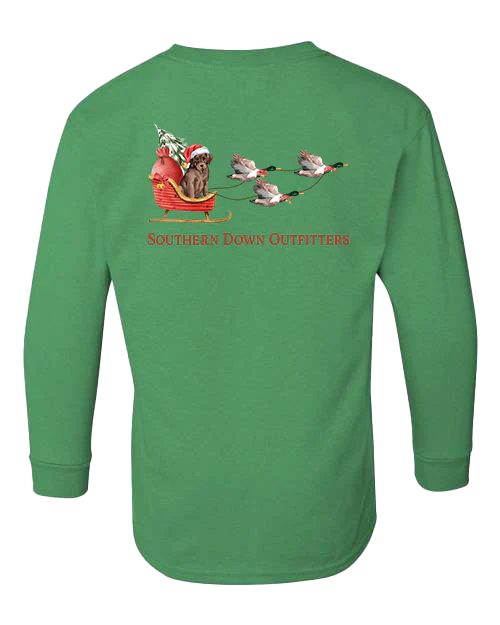 Duck Sleigh Youth Tee- Green