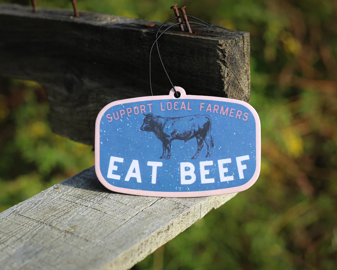 Eat Beef Air Freshener- Black Ice