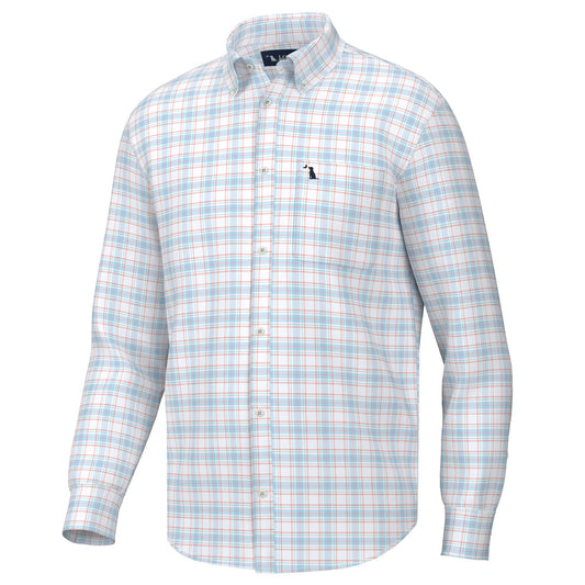 Evans Coral and Teal Button Down