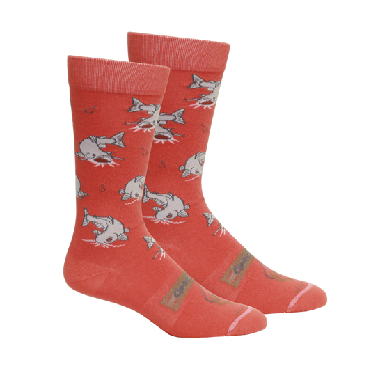 Gone Fishin' Socks- Salmon