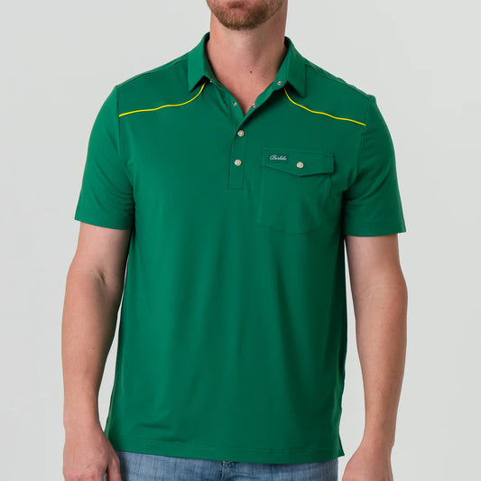 Green Performance Pearl Snap Polo