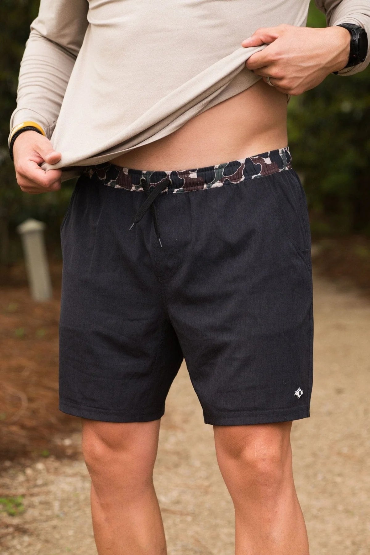 Athletic Shorts Heather Black- Camo Liner