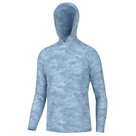 Youth Heather Blend Hoodie- Blue Camo