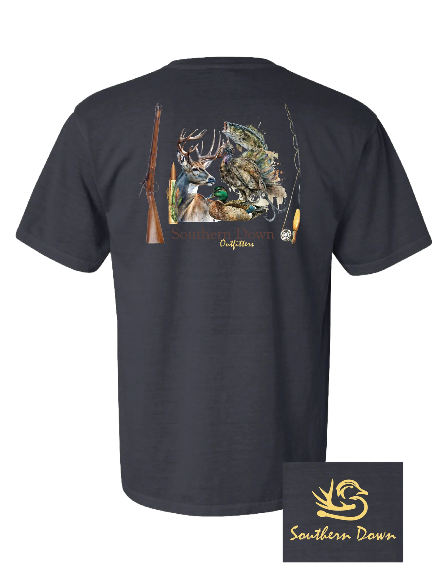 Hunt Fish Tshirt- Black