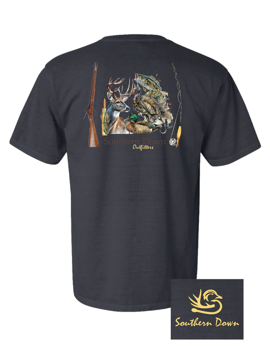 Hunt Fish Tshirt- Black