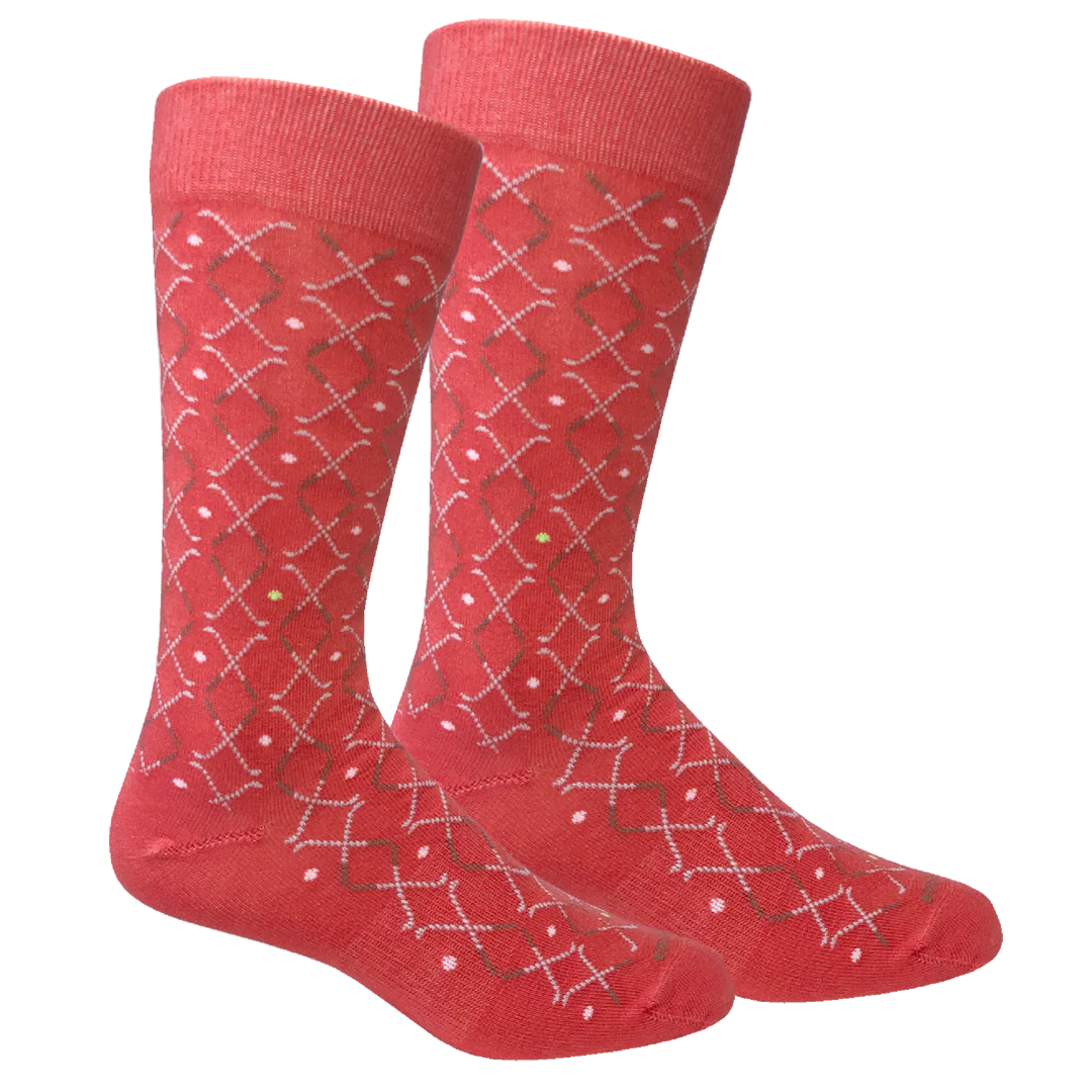 Lattice Club Socks- Salmon