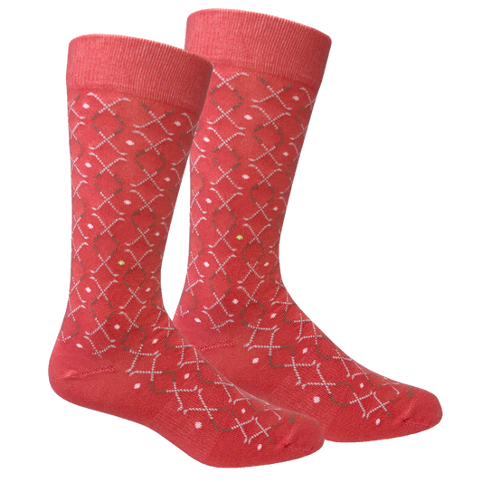 Lattice Club Socks- Salmon