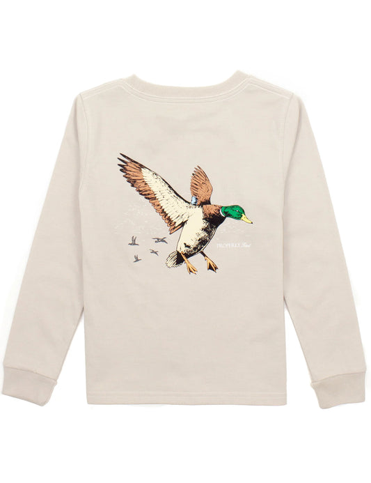 Youth Mallard Flight Long Sleeve Tee- Linen