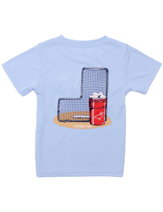 Boys Performance Tee SS Baseball Bucket Lt Blue