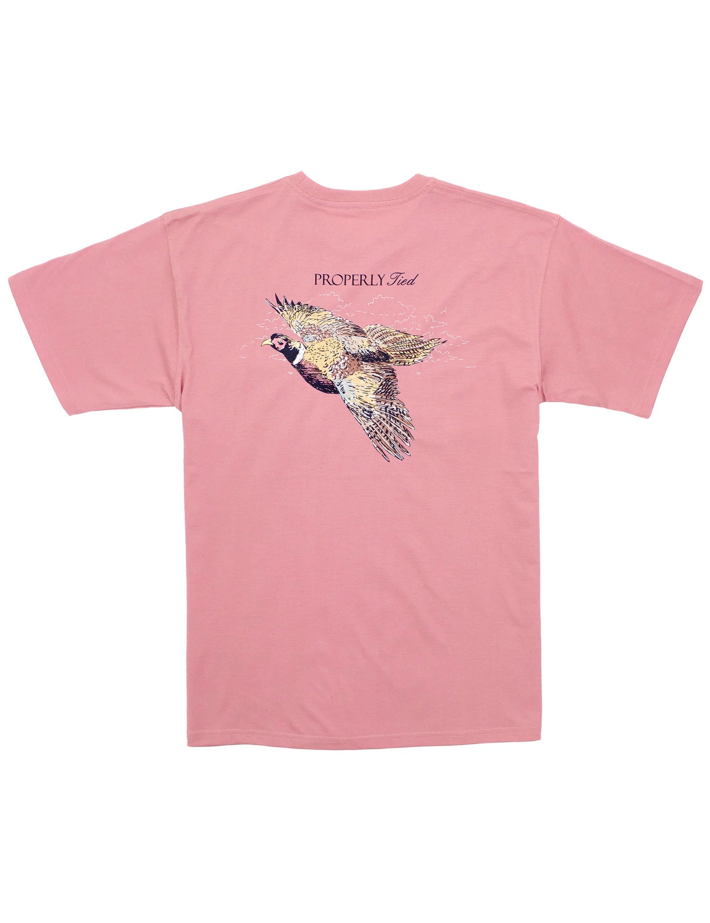 Mens Short Sleeve Pheasant Hunt Salmon Tee