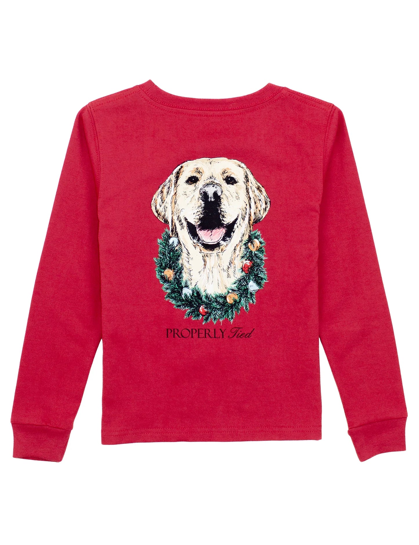 Boys Deck the Paws LS Tee - Cabernet