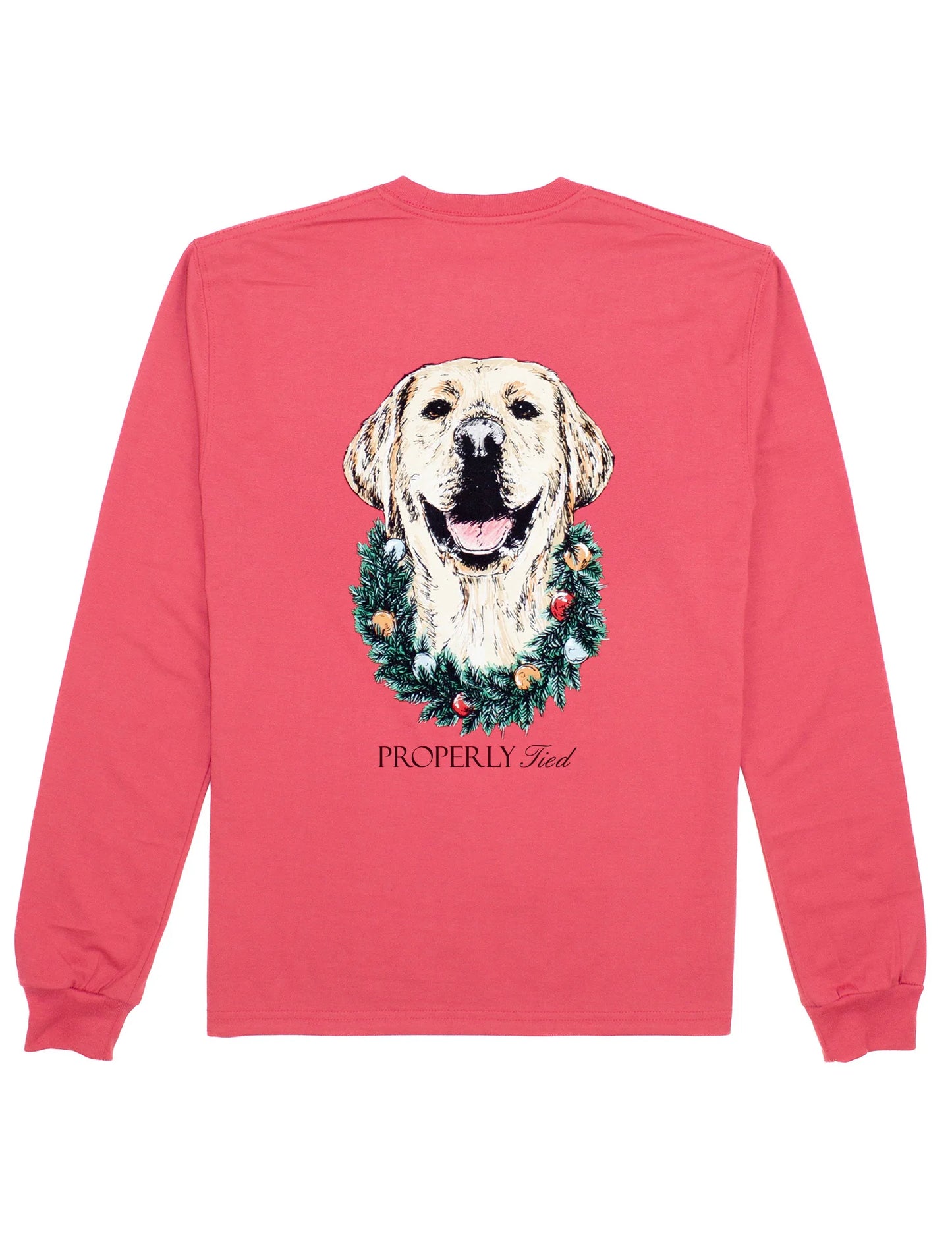 Deck the Paws LS Tee - Cabernet