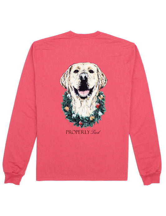 Deck the Paws LS Tee - Cabernet