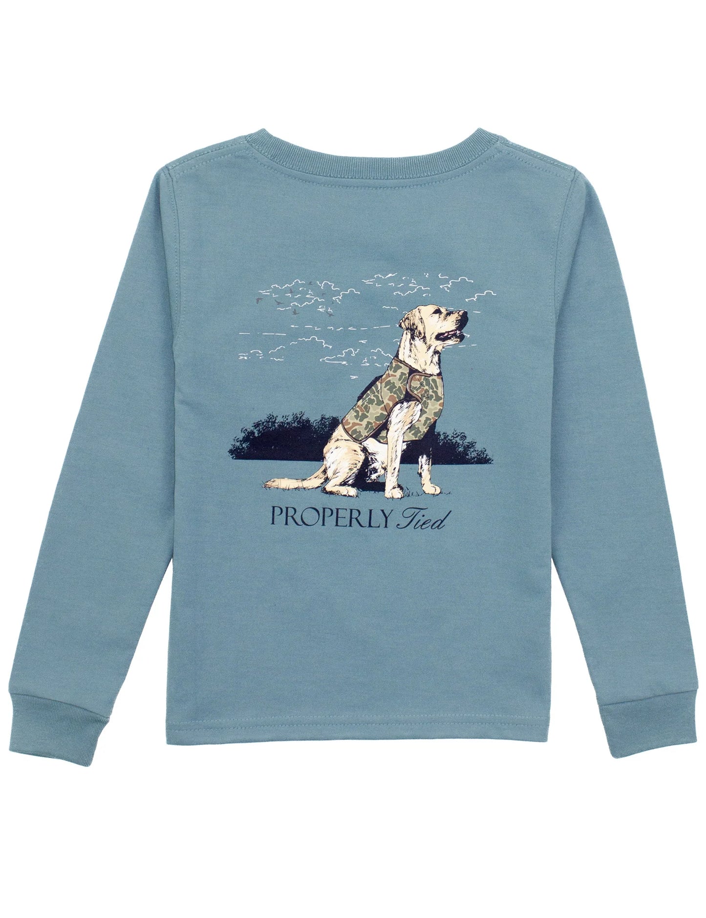 Boys Good Boy Long Sleeve Tee- Steel Blue