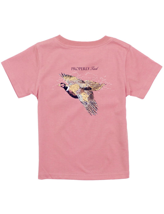Boys Pheasant Hunt Short Sleeve Salmon Tea