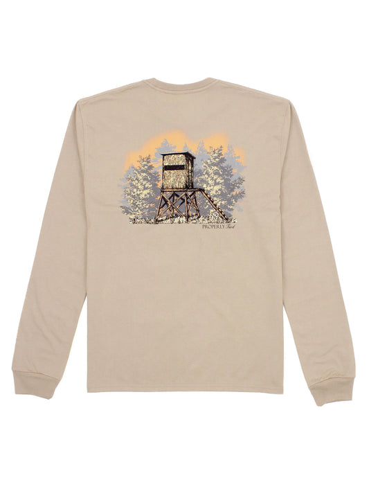 Deerstand Long Sleeve Tee- Sand