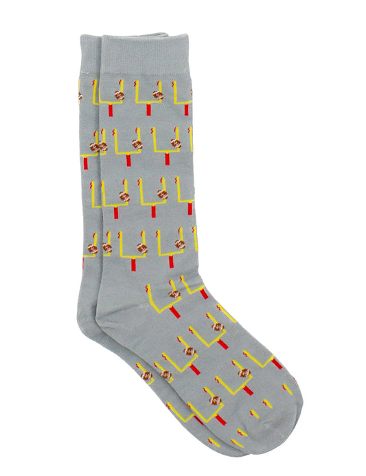 Lucky Duck Mens Sock Field Goal Gray